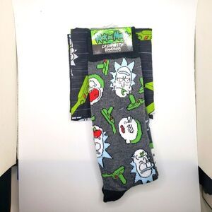 Adult Swim Rick And Morty Crew Socks With Matching Bandana